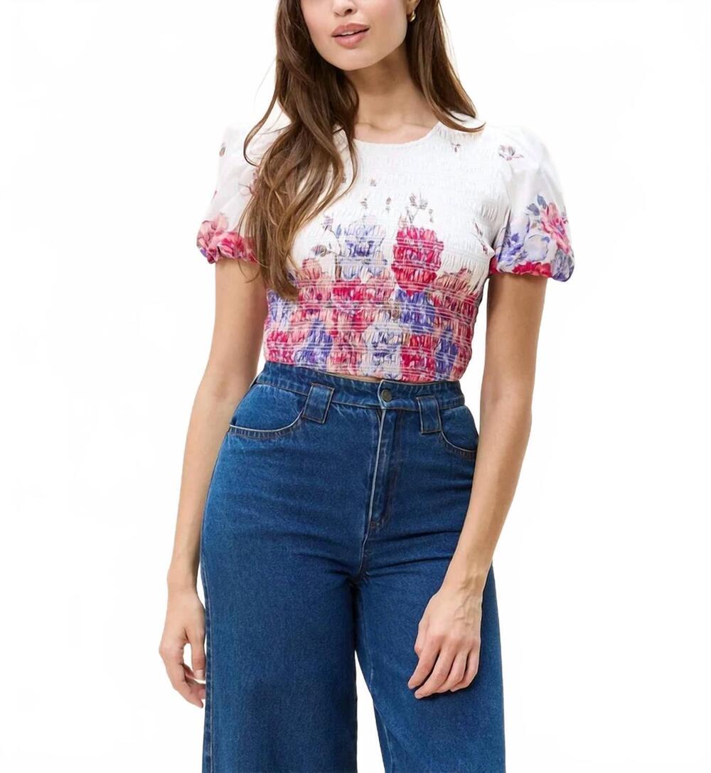 NEW CLEOBELLA rya smocked top in camellia print